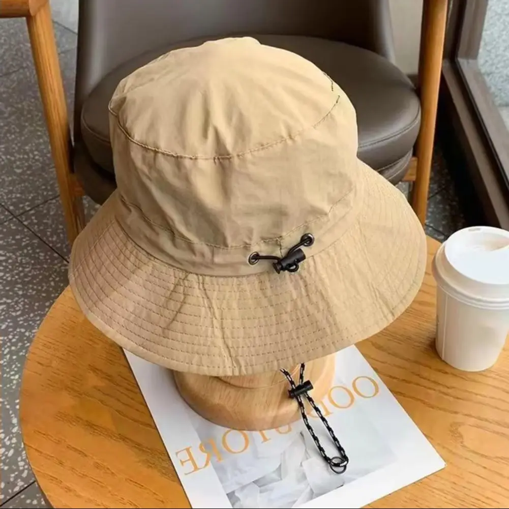 Summer Sun Hat with Adjustable Chin Strap Breathable UV Protection Climbing Hiking Fishing Travel Wide Brim Bucket Hats 95