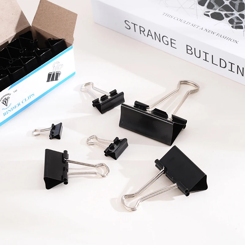 12pcs Metal Binder Clips Multifunction File Letter Tickets Photo Paper Clips Notes Document Grip Clamps Office Binding Supplies