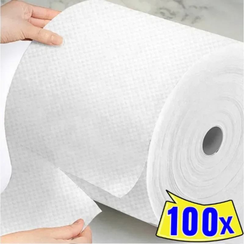 100pcs Non-woven Kitchen Disposable Cleaning Cloths Household Rags Dish Rag Wash Paper Towels Non-stick Oil Dishcloths Wipes