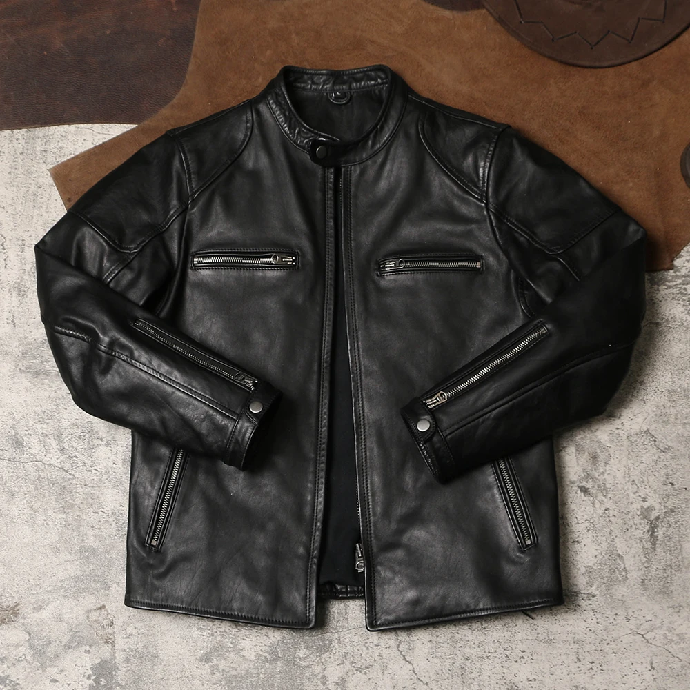 DSH760 Asian Slim Size Super Top Quality Genuine Japan Horse Leather Classic Durable Horsehide Stylish Jacket