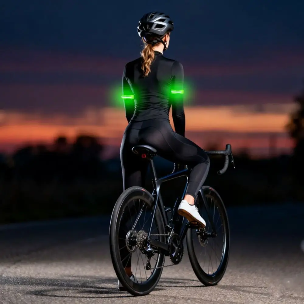 2Pcs Safety LED Light Armband Waterproof 3 Modes Luminous Arm Band Rechargeable High Brightness Warning Wristband Night Running
