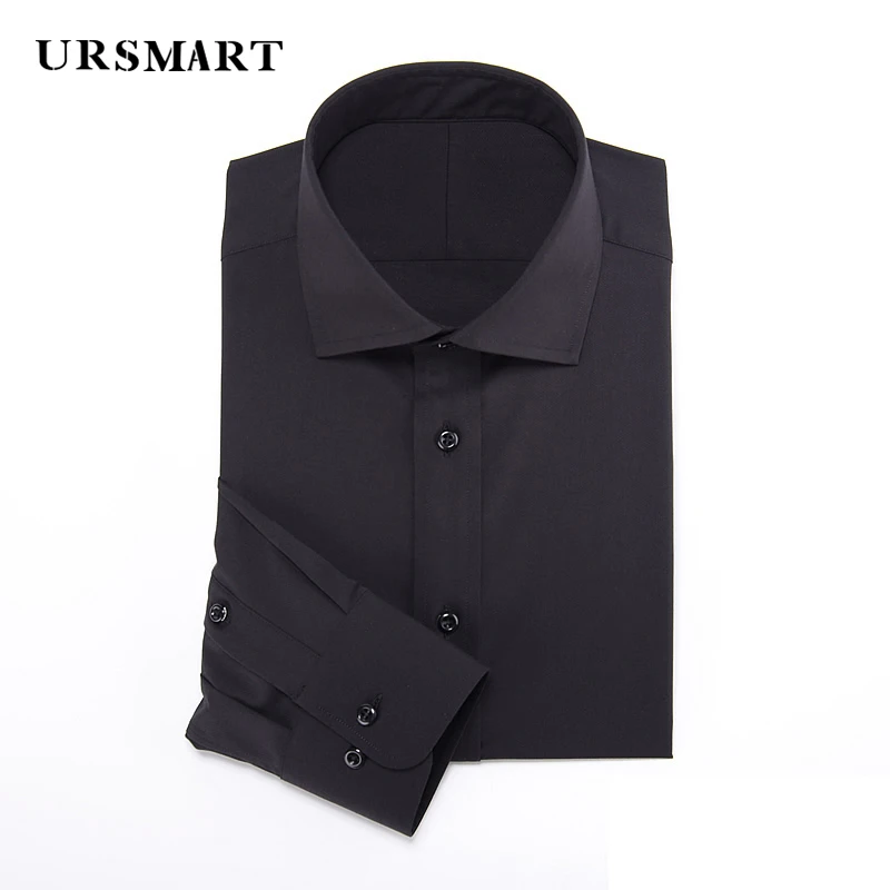 

men's Long-sleeved shirt Black Workplace Elite Commuter Business casual men's shirts