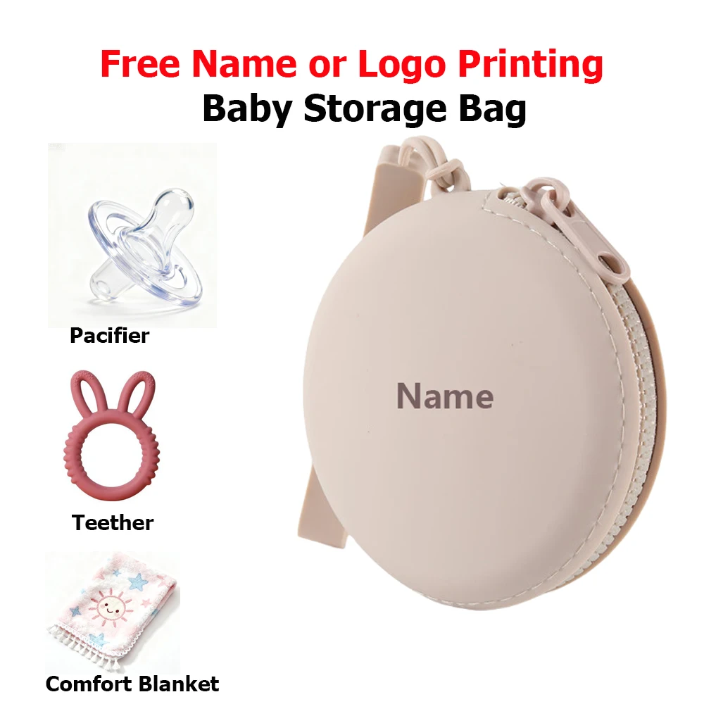 Free Name Printing Surprise Gift Baby Storage Box Pacifier Case Silicone Bag More Thoughtful and Unique