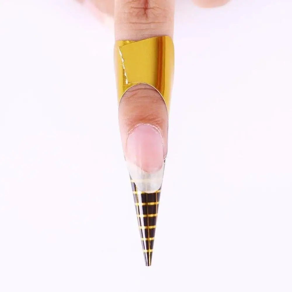 1 Pack French Nail Form Tips Acrylic UV Gel Extension Curl Form Builder Gel Sticker Art Guide Mold Manicure Stencil