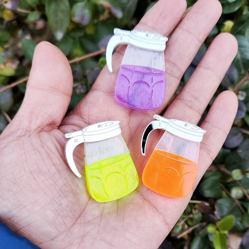 KUGUYS 3 ألوان الصيف عصير دبابيس للنساء مجوهرات لطيف المشروبات الباردة دبابيس الاكريليك مجوهرات المصنع مباشرة اكسسوارات #1