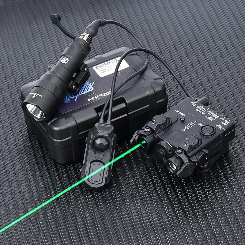 Wadsn DBAL-A2 M300C Flashlight Set Tactical Red Green Laser M300c Spotlight With UN Mod Button Switch Fit M-Lok Keymod 20MM Rail