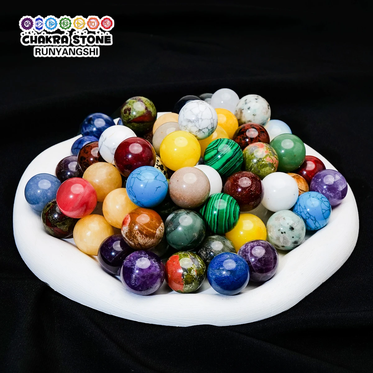 10pcs Natural Crystal Ball Ornament, Crystal & Agate Non-porous Beads, Raw Stone Polished Crystal Crafts, Home Decoration