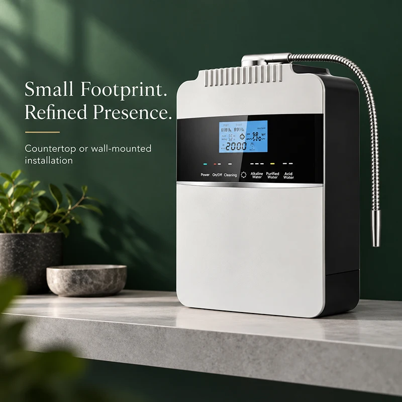 Alkaline Water Machine, 8 Titanium Platinum Plates Ionizer Purifier, Hydrogen Generator Home Countertop Filtration