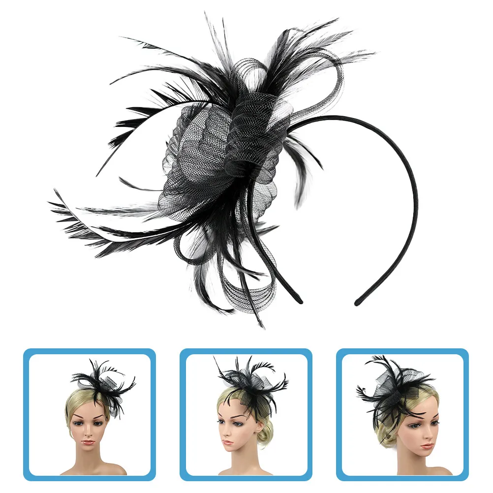 

Women's Fascinator Hat Hair Clip Headband Veil Plume Elegant Stylish Vintage Design for Formal Wedding Tea Party