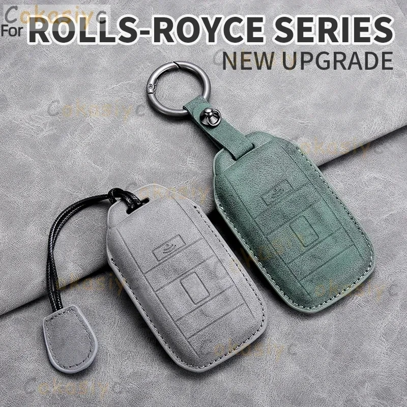 Leather New Car Key Cover Use for Rolls-Royce Cullinan Phantom Ghost Wraith Dawn Key Case Shell Buckle