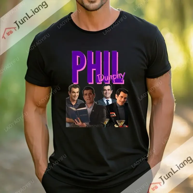 تي شيرت Phil Dunphy للجنسين كاجوال صيفي بأكمام قصيرة موضة Harajuku Y2K ملابس عصرية للشارع