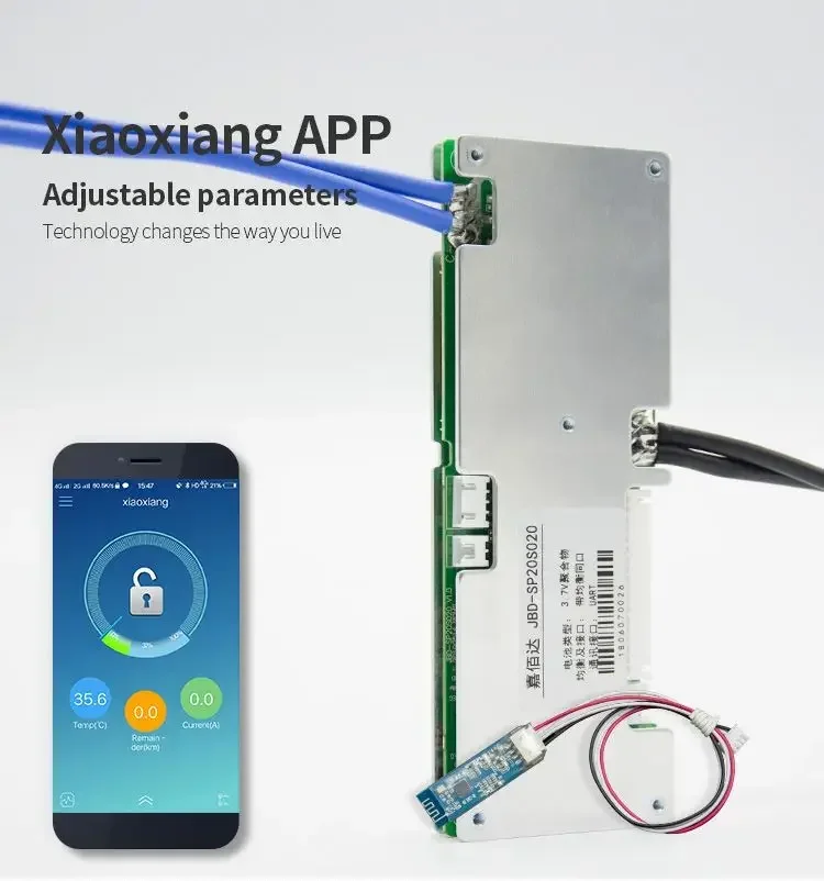 NEW 16s 48v 17s 60v 20s 72v 60a bms circuit board with BT APP smart bms  PC communication UART/RS485