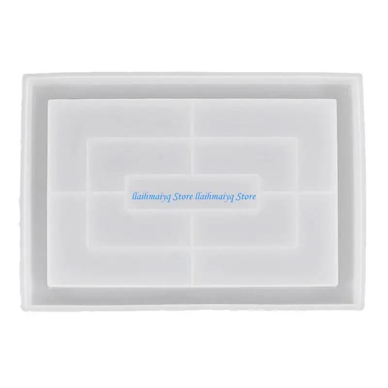 573B Creative Rectangle Flower Pot Tray Silicone Mold Diy Crystal Storage Tray Mo