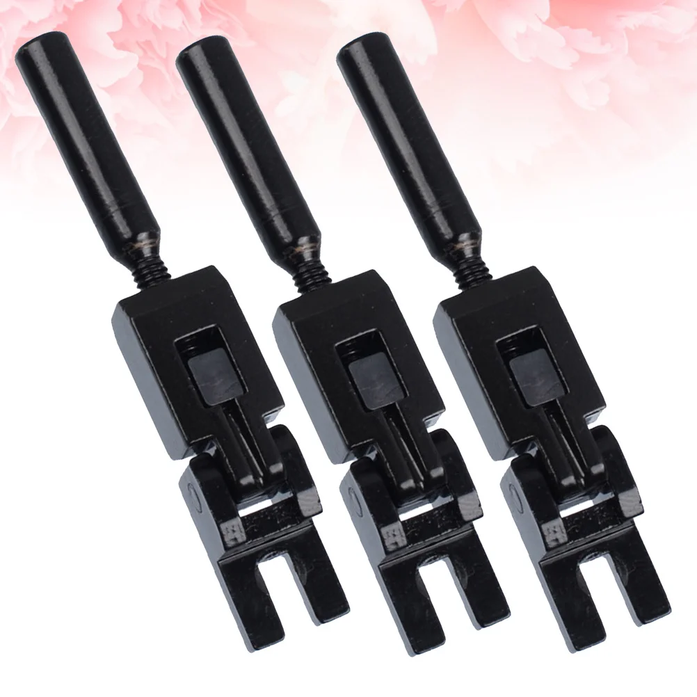 

3pcs Electric Guitar Bridge Saddle Set Metal Replacement For Tremolo Double Locking System Black Smooth Roller Guitar Parts