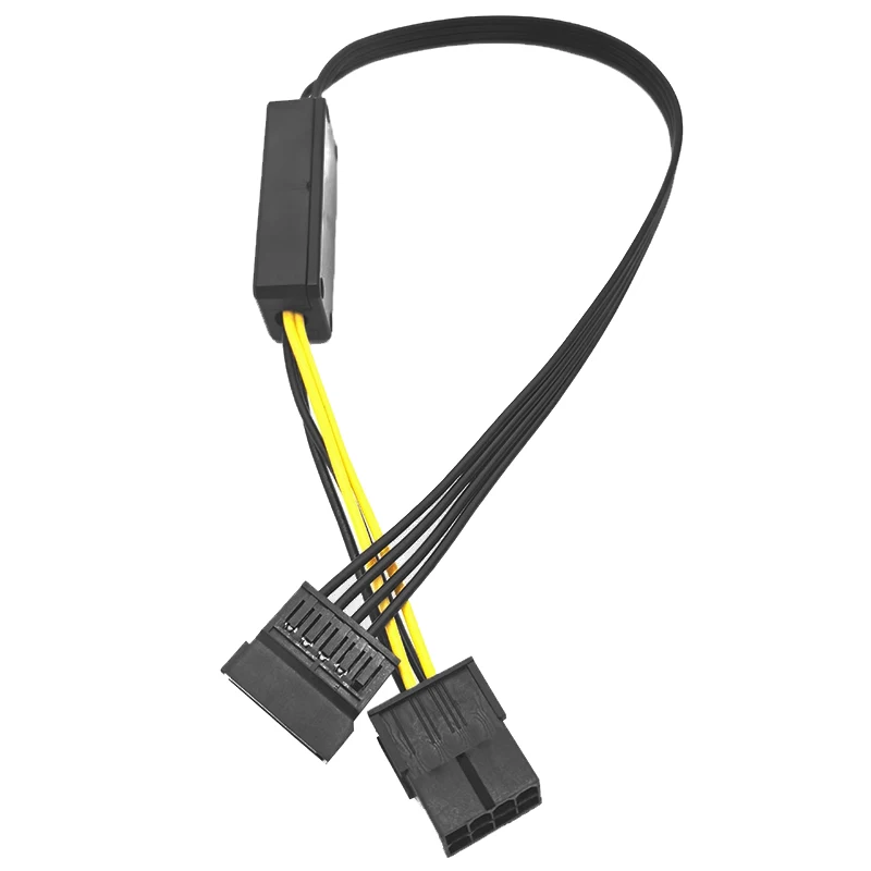 GPU 8Pin Female to SATA Hard Drive Supply Cord with Built-in Module 12V To 5V Power Cable