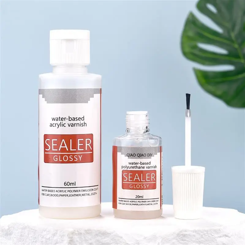 20/60 ミリリットル水ベースのアクリルワニス Uv 光沢剤粘土木材紙革 DIY ジュエリー工芸品エポキシ樹脂研磨油