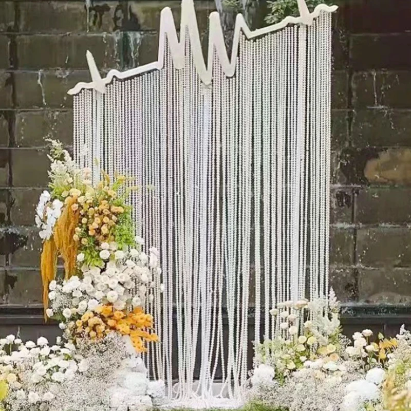 5 متر/مجموعة مقلد اللؤلؤ سلسلة الزخرفية 4/5/6 مللي متر حجم المتاحة الأبيض التعميم اللؤلؤ سلاسل تزيين المواد اليدوية ZYF