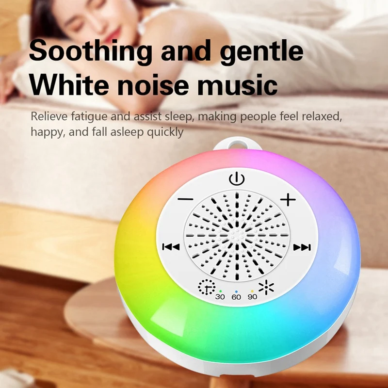 White Noise Sound Machine Kids Sleep Sound Player With Colorful Light Timer Noise Player Timed Shutdown For Baby Adult