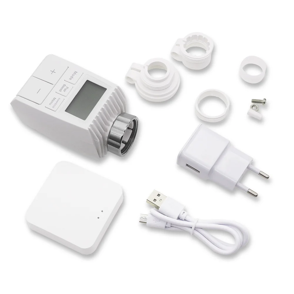 Bluetooth Thermostatic Radiator Valve Button Actuator TRV Programmable Temperature Controller Alexa Tuya Smart Life Google