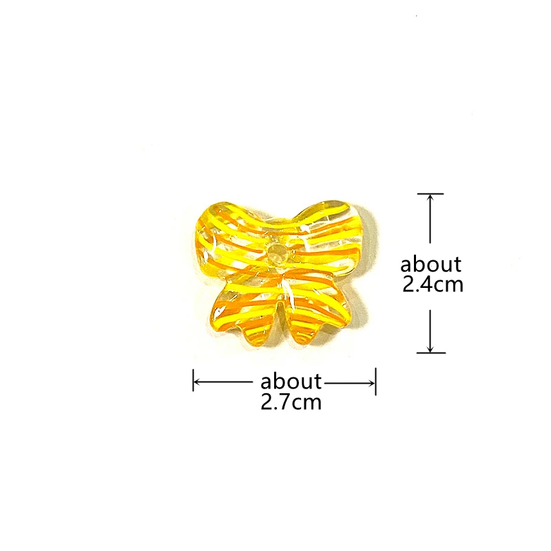 INS Colorful Cute Bow Glass Bead Pendant Dopamine Creative Bowknot Charm DIY Craft Jewelry Making Accessory for Handmade Lovers