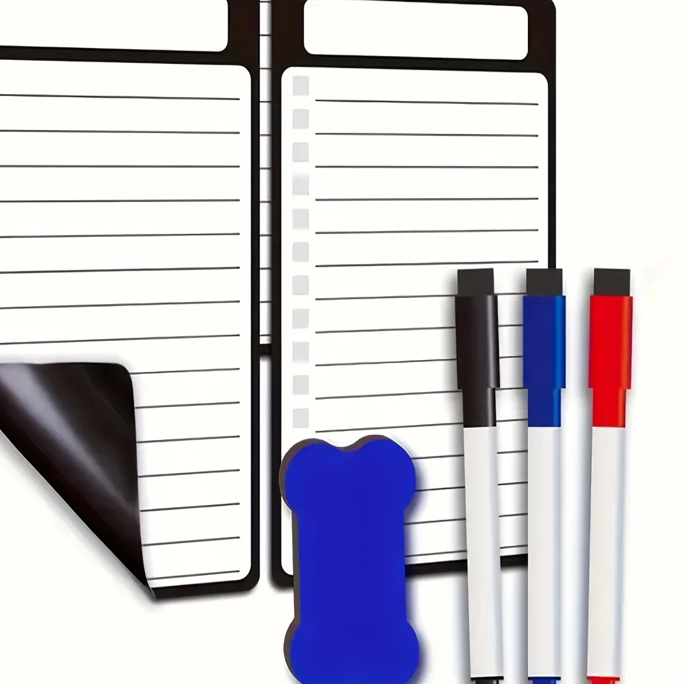 8 pcs Multicolor Magnetic Dry Erase Board Refrigerator Whiteboard - Includes 4 Message Board, 3 Marker Pens And 1 Eraser, Shoppi