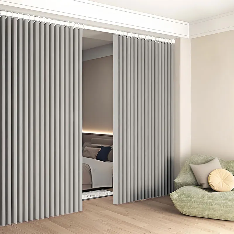 Light Filtering Translucent Room Divider Curtain Partition for Living Room Bedroom Privacy Sheer Solid Color Soft Light