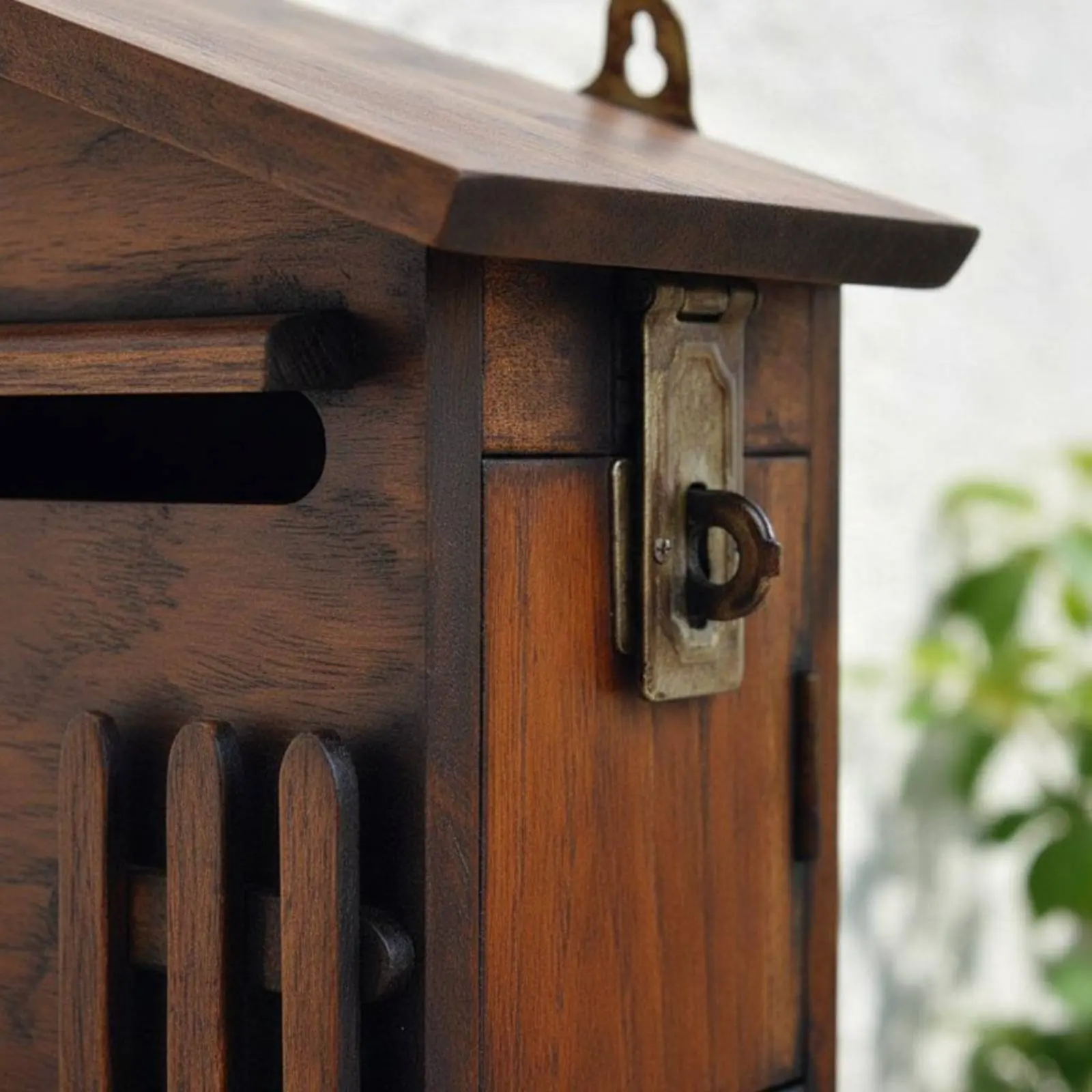 Wall Mount Mailbox Weather Resistant Wooden Wall Mailbox Decorative Mail Box Paintable House Decoration Fully Assembled