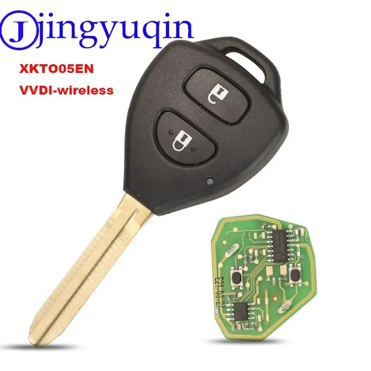 Xhorse jingyuqin XKTO05EN Wire Remote Key for Toyota Flat 2 Buttons Triangle English Version