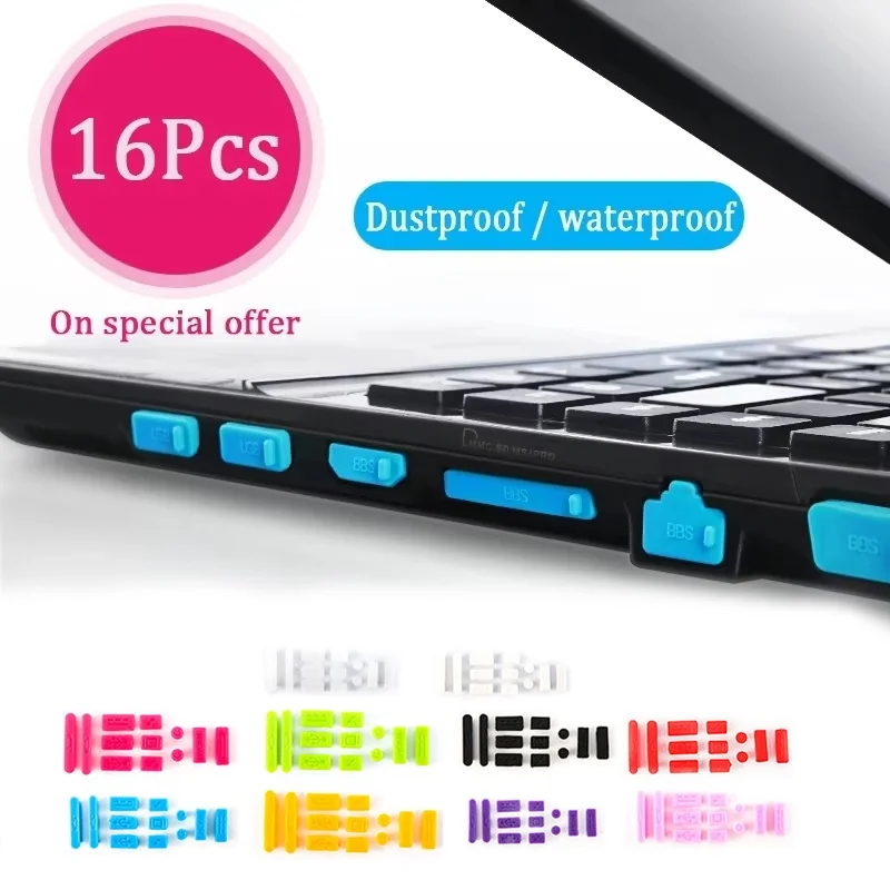 16 stücke Anti-staub Stecker Notebook Staubdicht Stopper Laptop Universal USB Staub Stecker Computer Interface Wasserdichte Abdeckung Zubehör