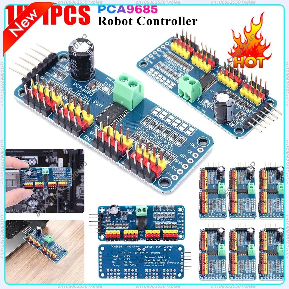 PCA9685 16 Channel 12 Bit PWM Servo Driver Board I2C Controller Module for Multi Servo Control Robot DIY Electronic Device