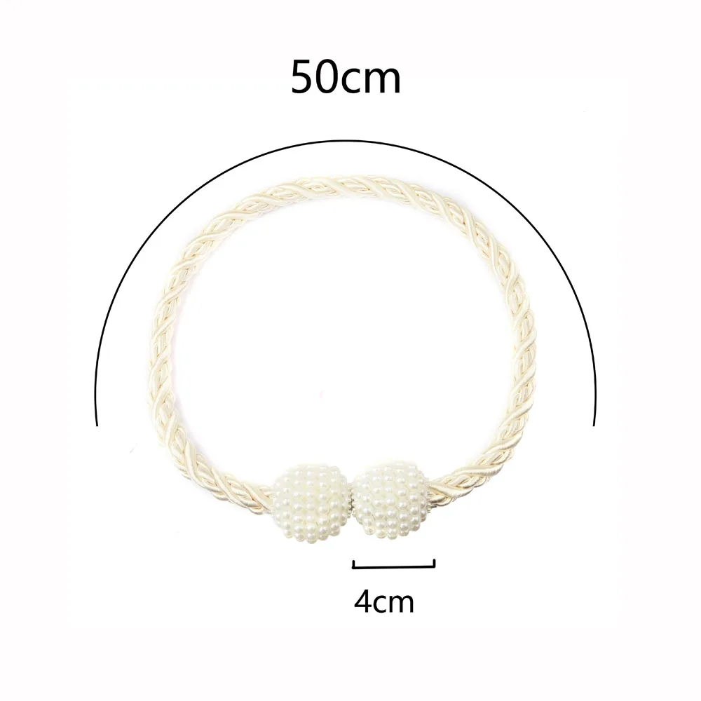 1Pc Curtain Clip Magnetic Tieback Home Decor Pearl Hanging Ball Holdback Curtains Holder Buckle Rope Room Accessories