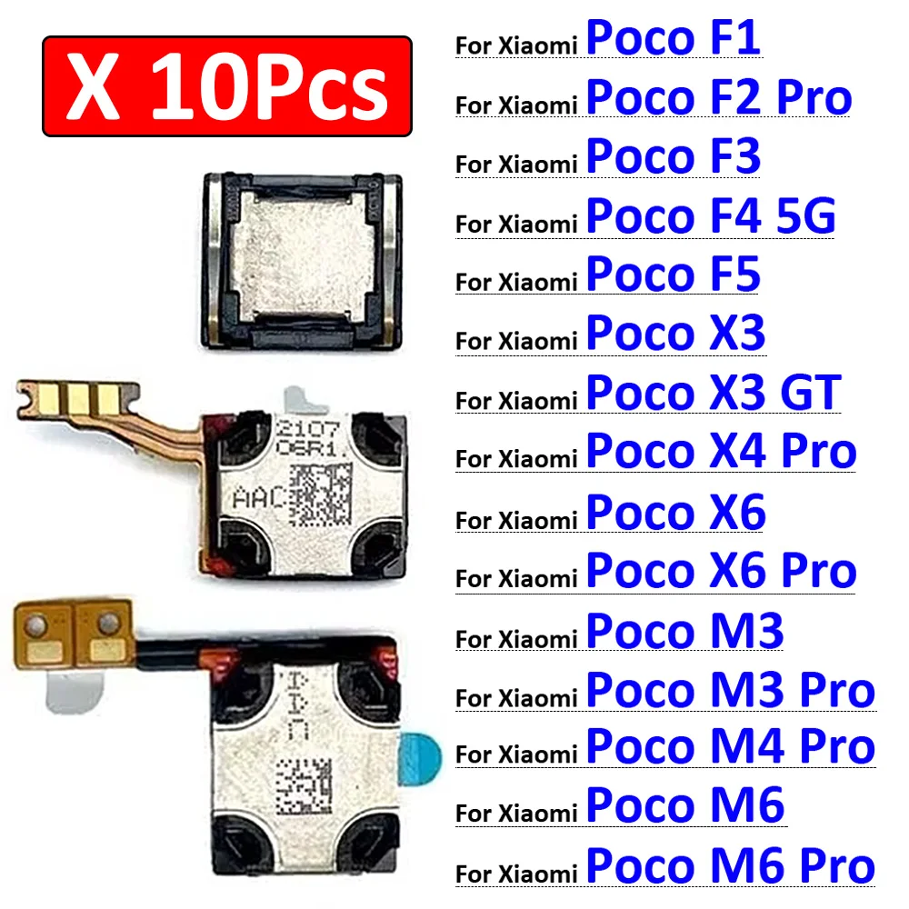 

10Pcs, Front Top Earpiece Earphone Ear Speaker Sound Receiver For Xiaomi Poco F1 F2 F3 F4 F5 M3 M4 M6 X3 X4 X6 Pro 5G X3 GT