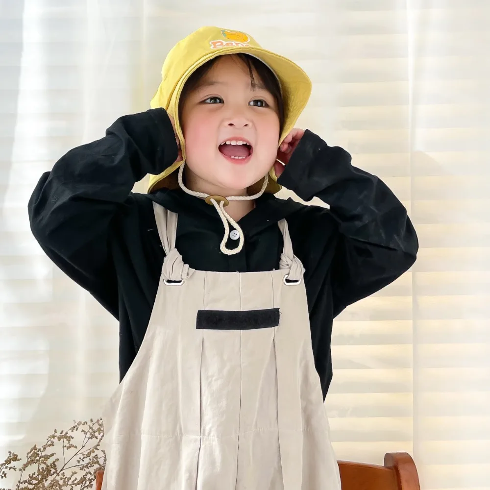 

Soft Drawstring Candy Color Bucket Hat Korean Style Fruit Children's Fishmen Hat Anti-UV Casual Kid Summer Sun Hat Boy/Girls