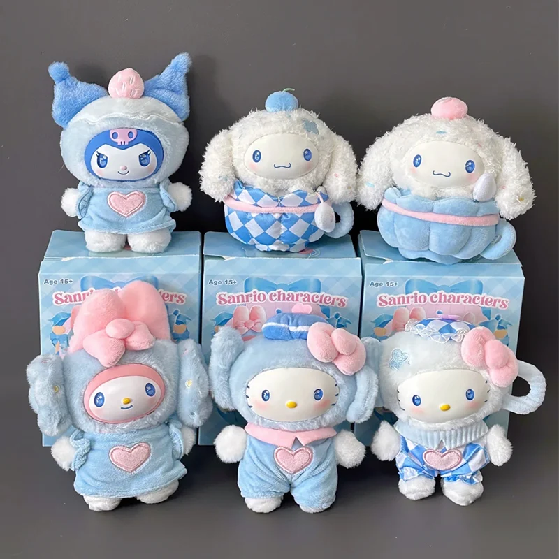 

Hot Sale Sanrio Blue Flutter Series Blind Box Cartoon Characters Hello Kitty Kuromi Vinyl Plush Toy Bag Pendant Trendy Keychain