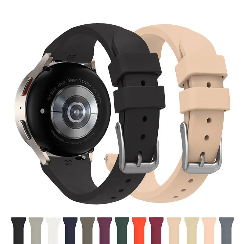 

20 22mm Silicone Band for Samsung Galaxy Watch Active 2 Watch 5/4 40mm 44mm Gear S3 Watchband Bracelet Strap for Amazfit bip