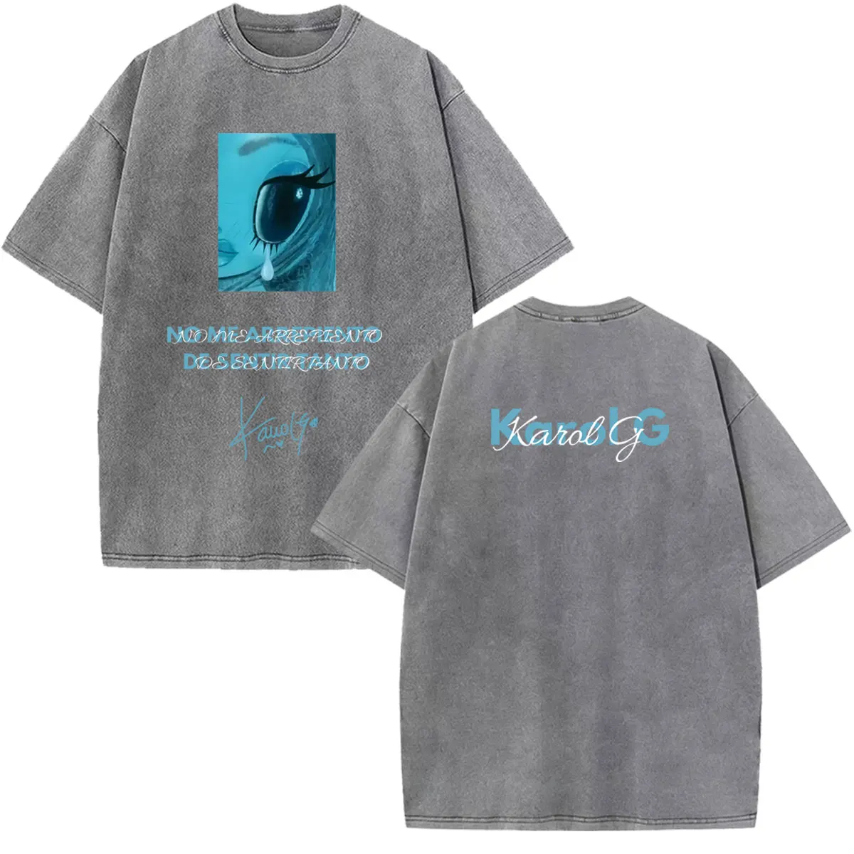 Karol G Album No Me Arrepiento De Sentir Tanto 2026 Bedrucktes Vintage Washed T-Shirt für Männer und Frauen, Lässiges Baumwoll-Hip-Hop-T-Shirt – Detail 12