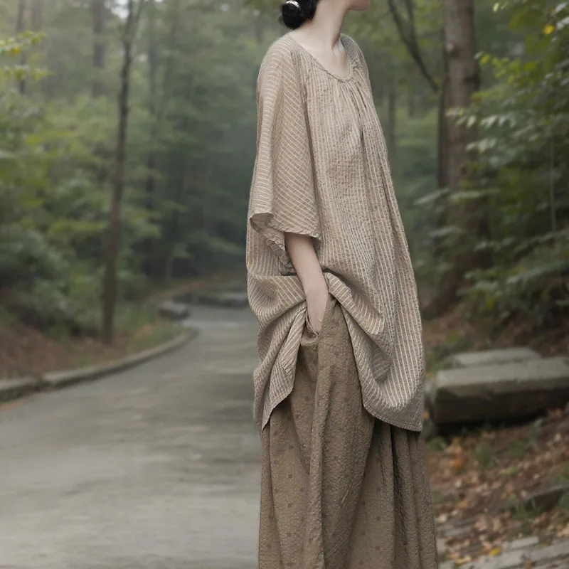 

Женские хлопковые и шелковые свободные блузки больших размеров в полоску с коротким рукавом, весна-лето 202, элегантные однотонные крутые блузки для поездок на работу