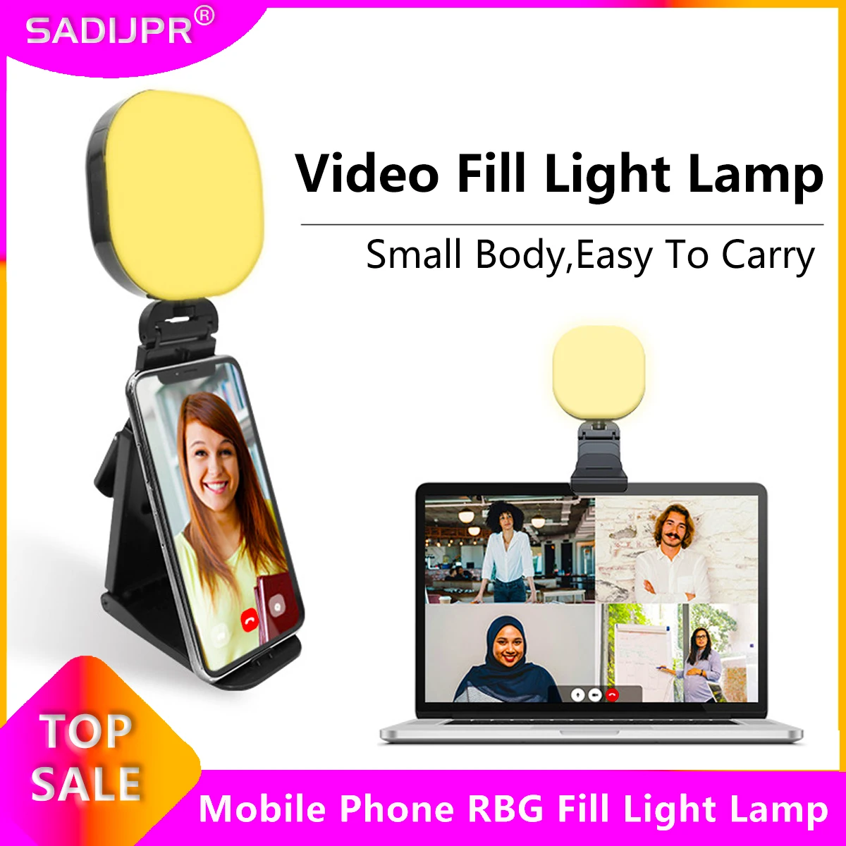 

LED Selfie Light Phone Fill Light 4000mAh Rechargeable Portable Photography Video Light for Tiktok Vlog Video Conference Selfie