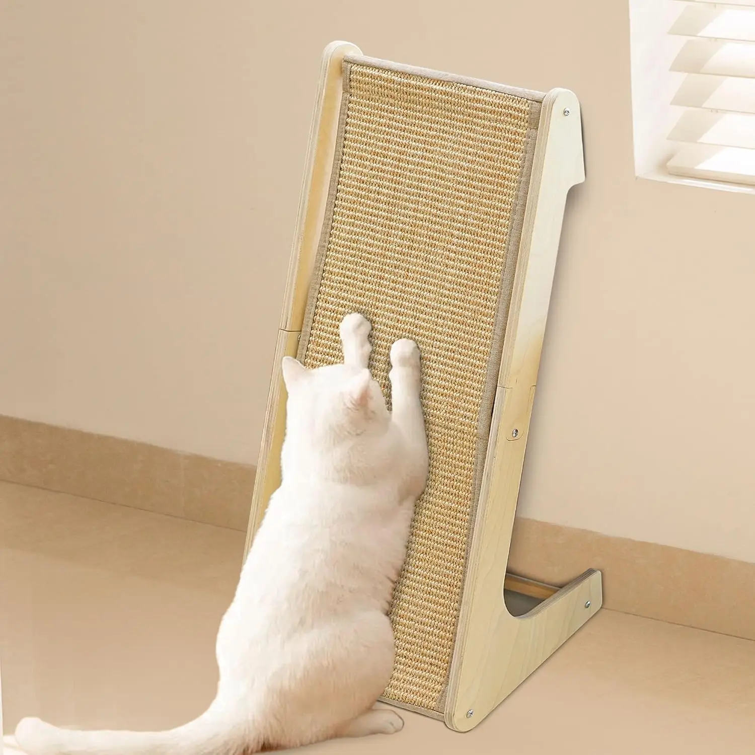 

Cat Scratcher, L-Shape Cat Scratching Pad, 27 Inch Sisal Scratching Ramp, Protecting Furniture Scratch Pads for Indoor C