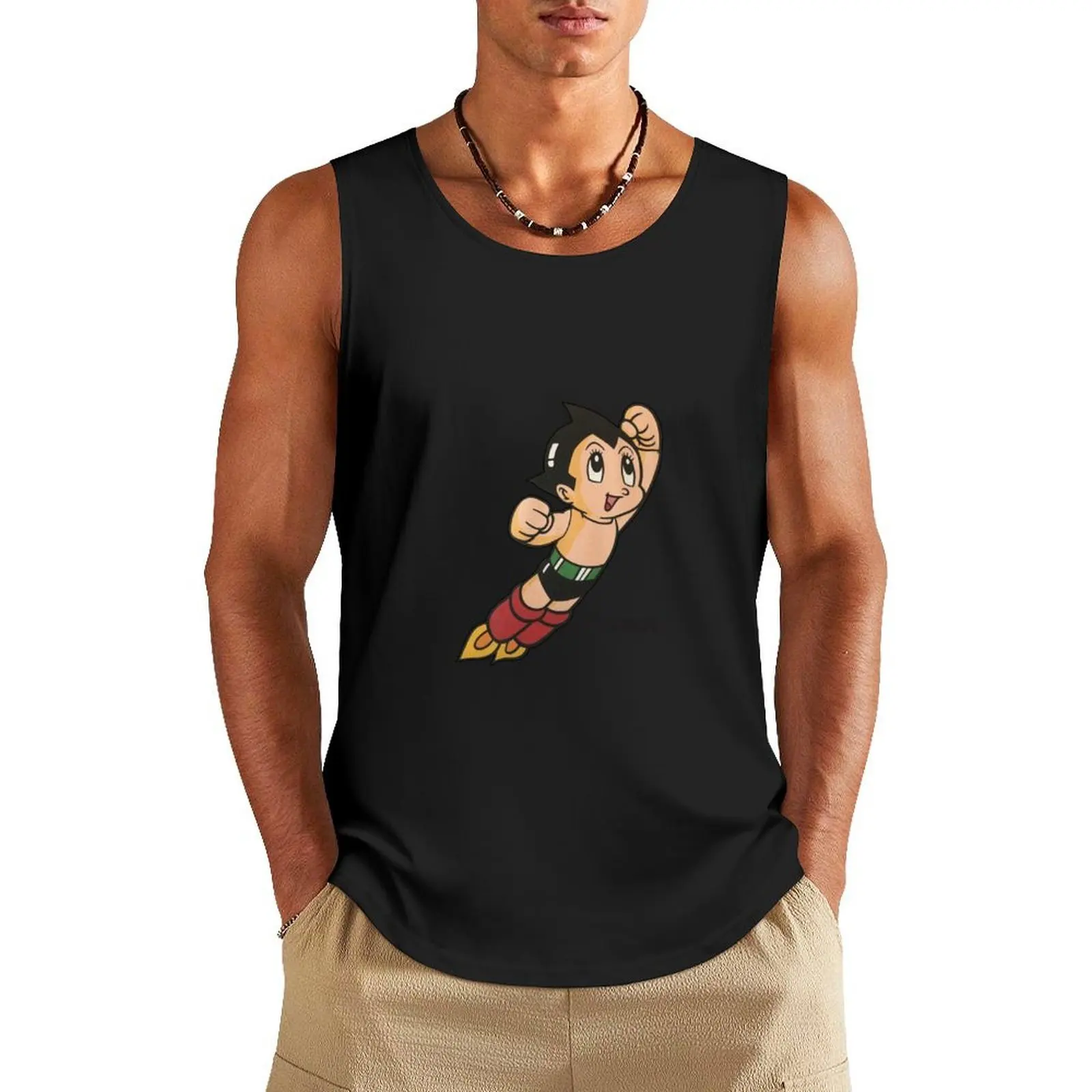 

Vintage Astroboy Anime Robot Show Astro Boy Space Art Childhood Cartoon Manga T-Shirt Copy Tank Top Men's sleeveless
