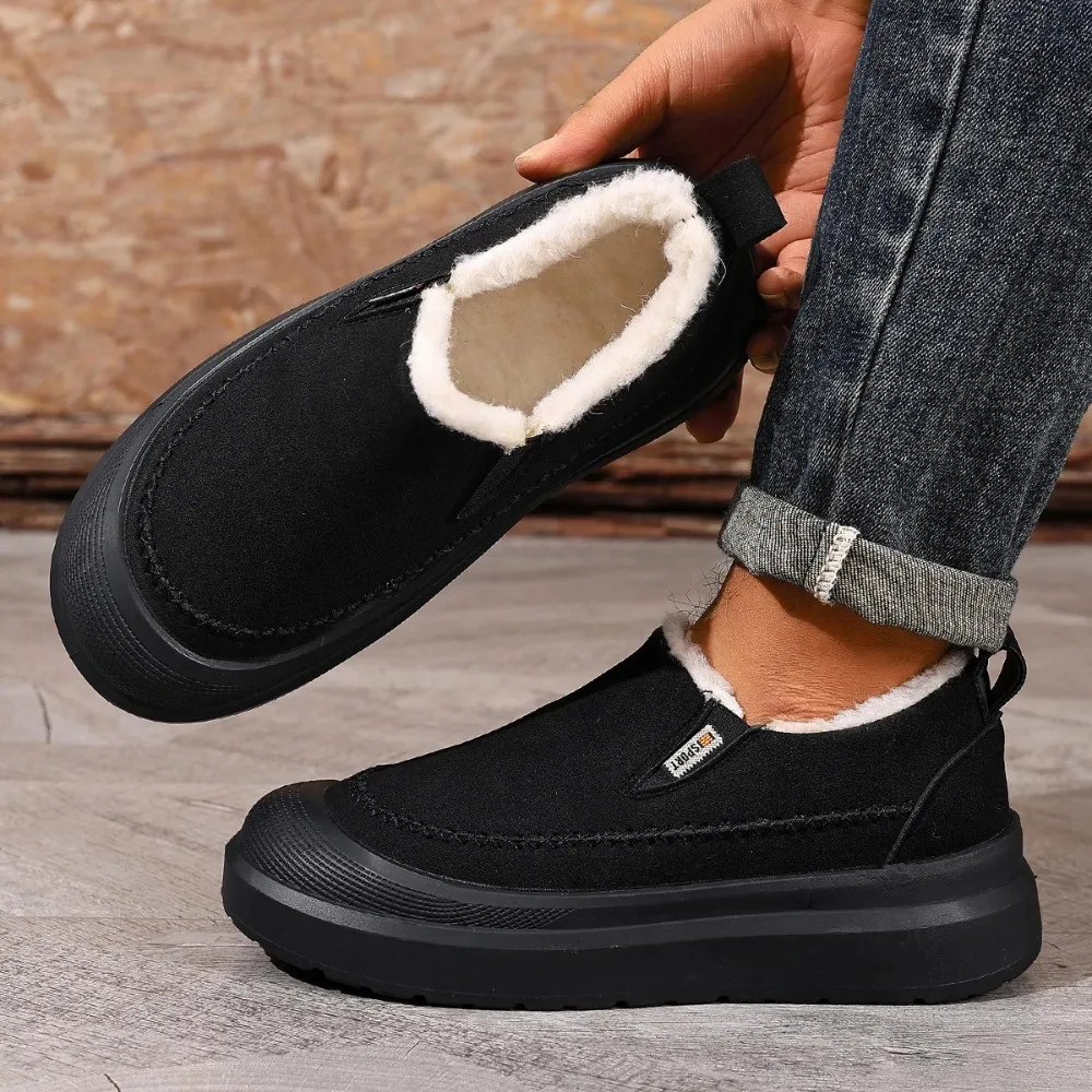 

2025 Winter New Men's One-step Warm Cotton Shoes Comfortable Cold-proof Slip-resistant Durable Free Shipping Men's Shoes