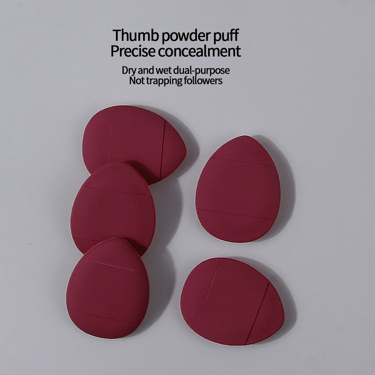 100PCS super practical thumb makeup powder puff, a facial makeup tool that adheres smoothly without powder sticking