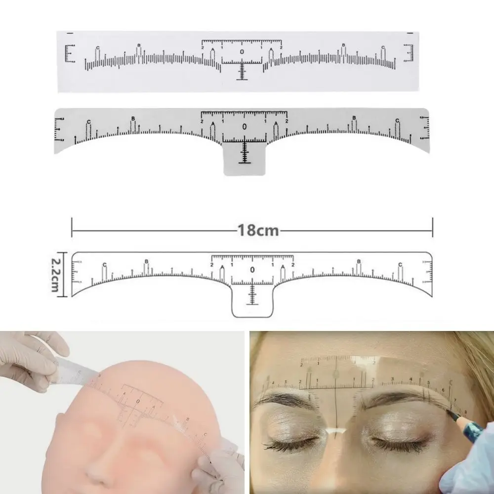 

100pcs Eyebrow Ruler Sticker Disposable Microblading Measurement Tool for Brow Tattoo Permanent Makeup Adhesive Stencil Template