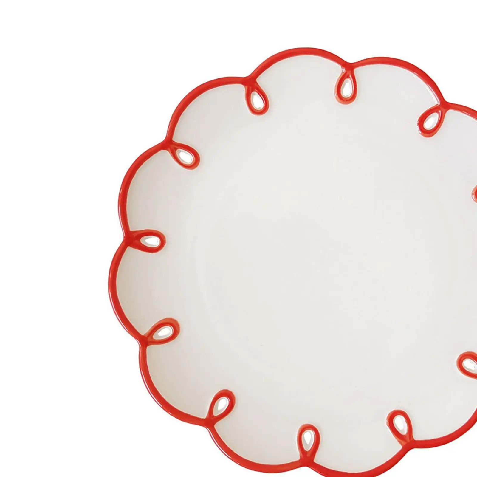 Korean Style Ceramic Pastry Platter Decorative Plate Easy Clean Dinnerware for Family Gathering and Gift