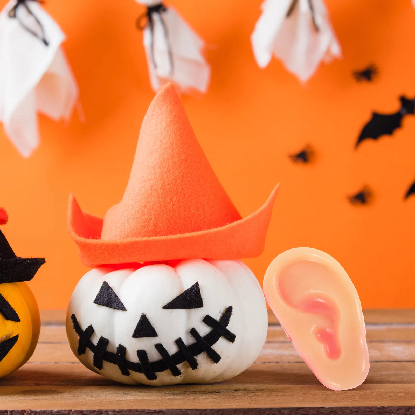 

10Pcs Flexible Simulation Fake Ear Soft Rubber Tricky Props Halloween Prank Festival Fool's Day Party Accessory