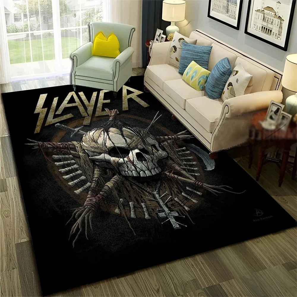 

Heavy Metal Band Slayer Rock Carpet Rug for Home Living Room Bedroom Sofa Doormat Decor Rug Non-slip Floor Mat Home Decoration