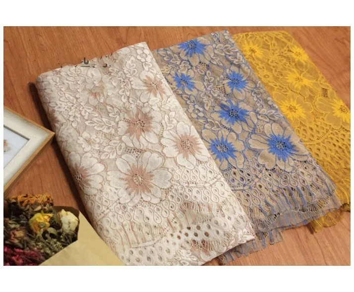 Length and width 1.5 meters, beautifully export flowers eyelashes lace fabrics DIY clothing, dresses, home accessories