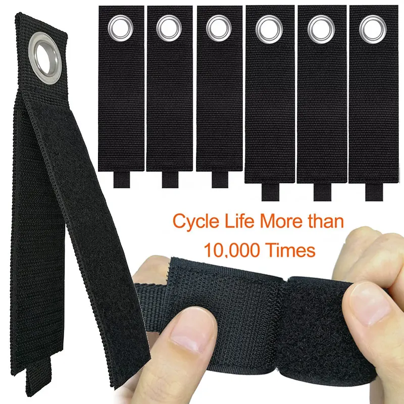 

5Pcs Heavy-Duty Storage Straps Reusable Nylon Organizer Cable Wire Ties Extension Cord Hooks Fastener Tape Storage Accessory
