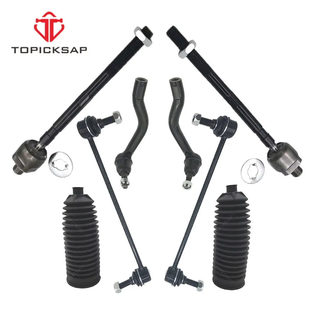 TOPICKSAP 8Pc Kit Inner Outer Tie Rod Boot Front Sway Bar Link Boots Sets D8640JA00A for Nissan Maxima 2009 - 2014