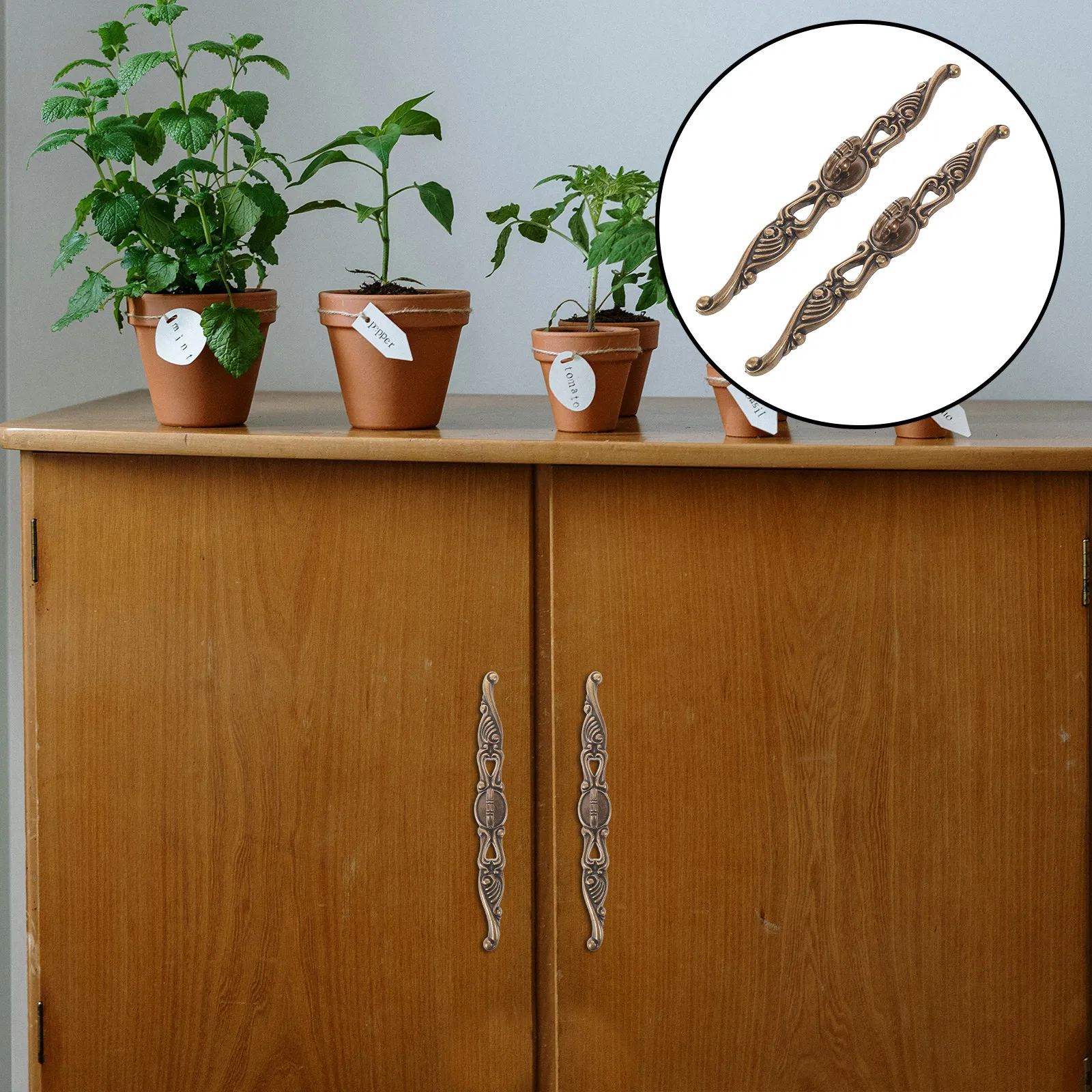 Vintage Furniture Hardware Replacement - 2 Stück Vintage-Schubladengriffe aus Metall, dekorative